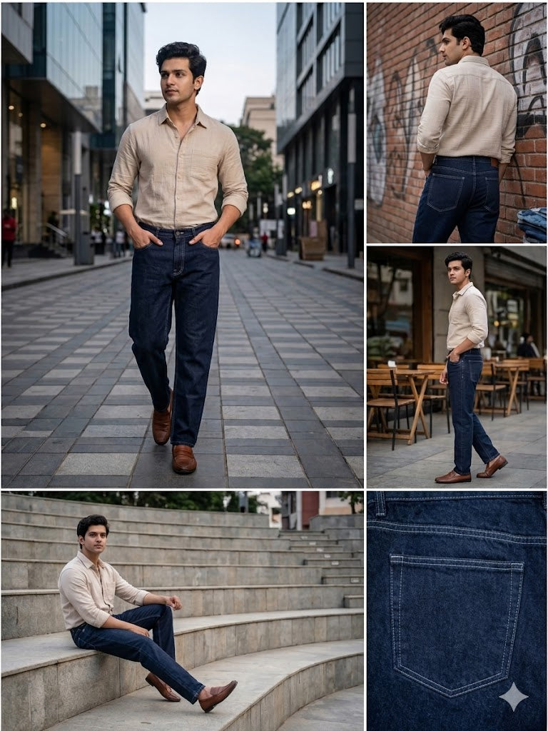 DARK NAVY Classic Fit Straight Leg Jeans