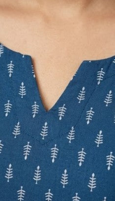 TEAL BLUE SHORT KURTI | PREMIUM COTTON | PRINTED