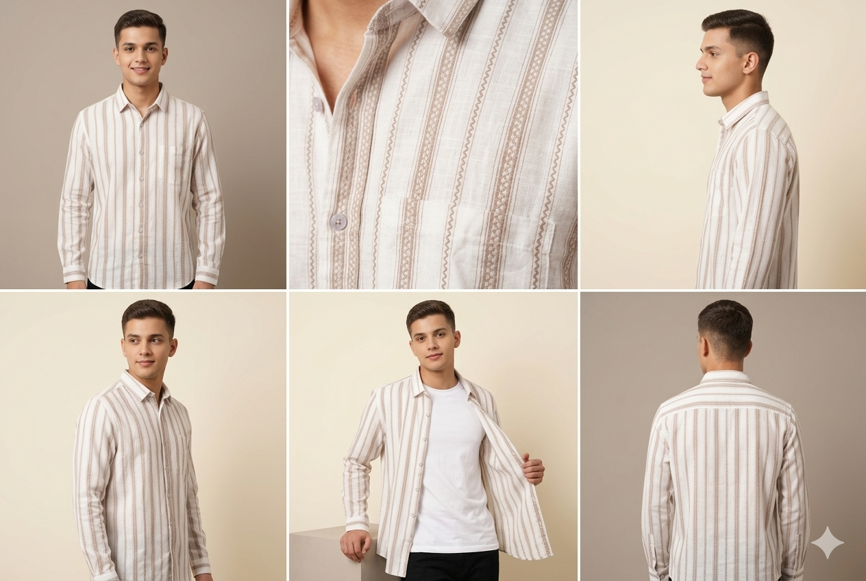 THE HORIZON STRIPE LINEN SHIRT WITH FULL SLEEVES