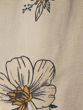 BEIGE Premium Breathable Rayon Cotton Floral Button-Down