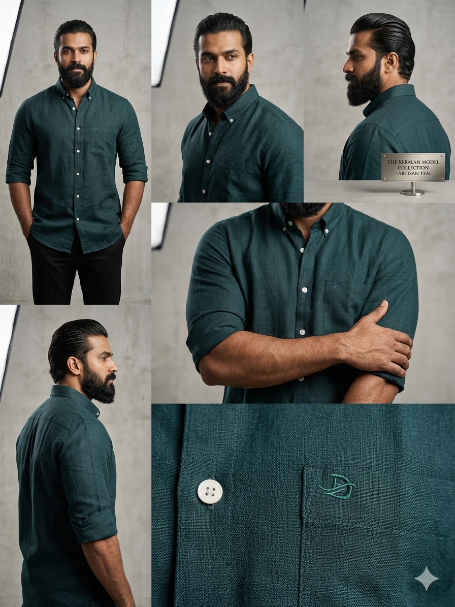 GOLDEN BROWN LINEN FULL SLEEVE SHIRT