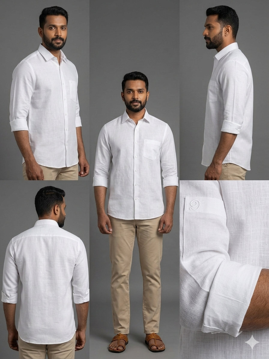 GOLDEN BROWN LINEN FULL SLEEVE SHIRT