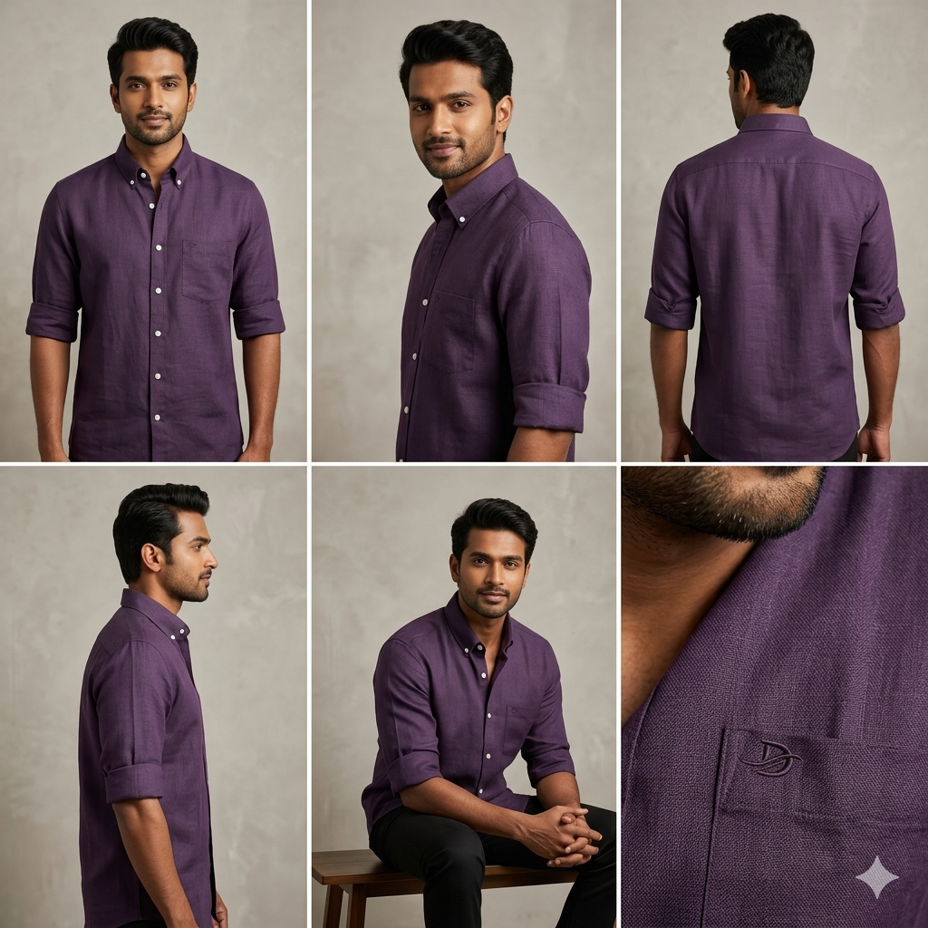GOLDEN BROWN LINEN FULL SLEEVE SHIRT