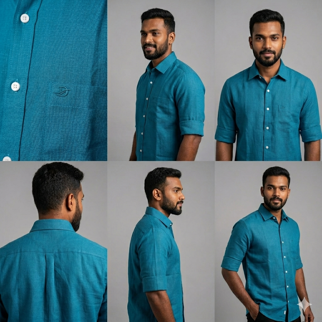 GOLDEN BROWN LINEN FULL SLEEVE SHIRT