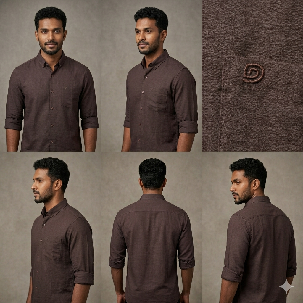 BLUE CRUSHED LINEN PREMIUM SHIRT FULL SLEEVES