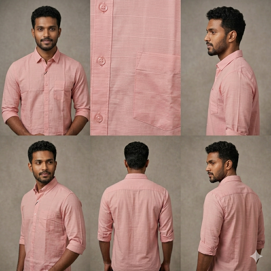 WHITE TEXTURED COTTON SHIRT WITH FULL SLEEVES