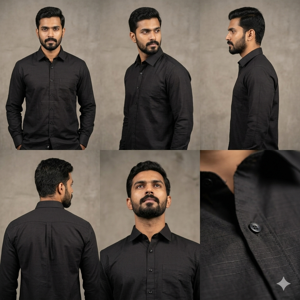 WHITE TEXTURED COTTON SHIRT WITH FULL SLEEVES