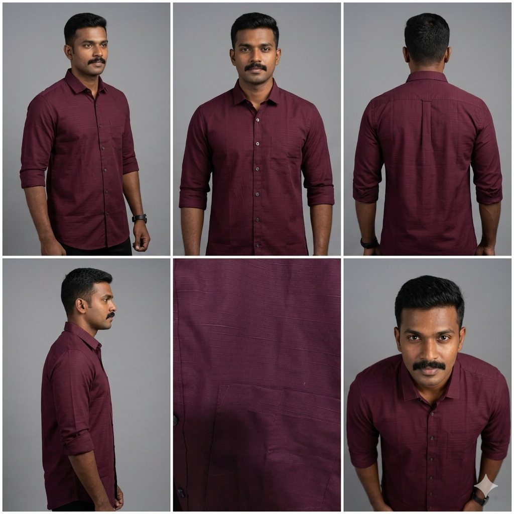 WHITE TEXTURED COTTON SHIRT WITH FULL SLEEVES