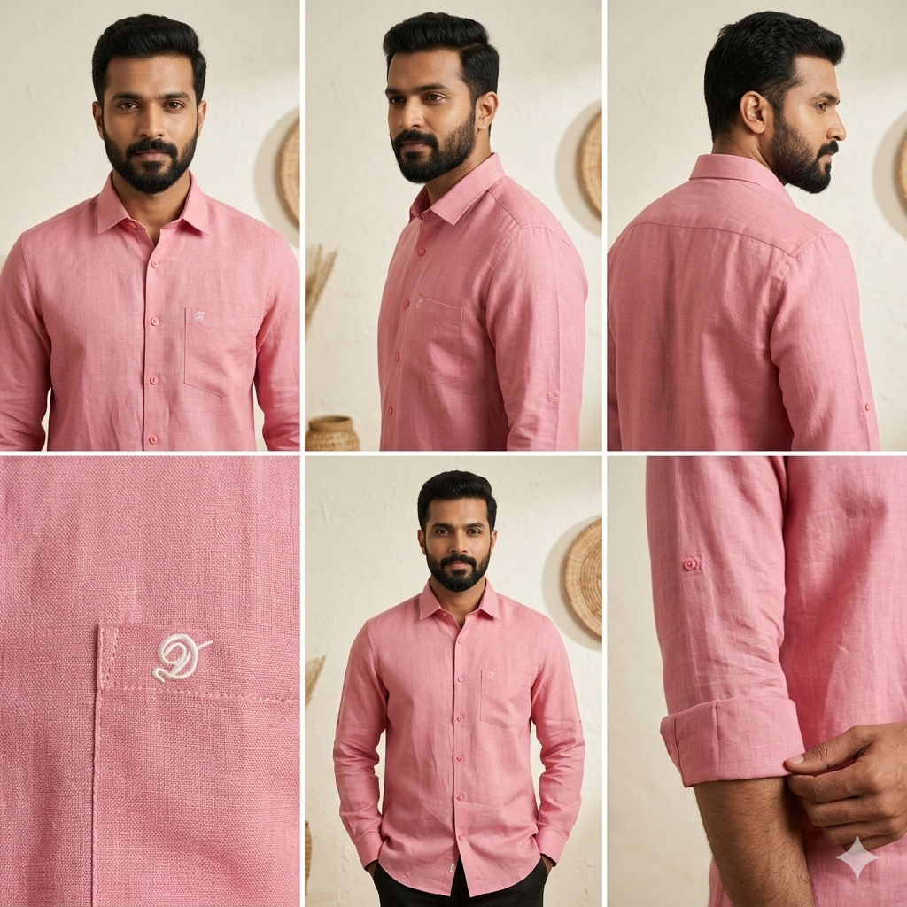 GOLDEN BROWN LINEN FULL SLEEVE SHIRT