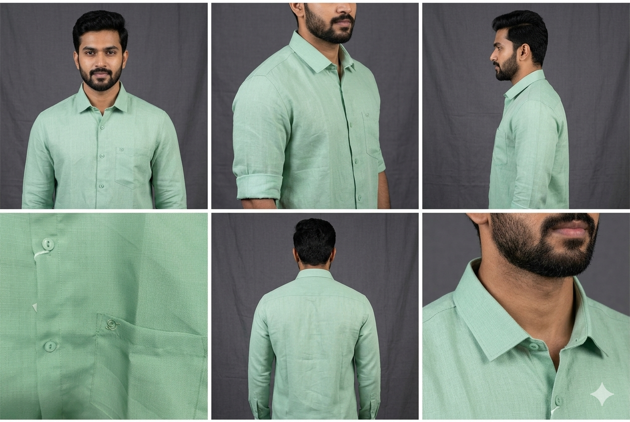 GOLDEN BROWN LINEN FULL SLEEVE SHIRT