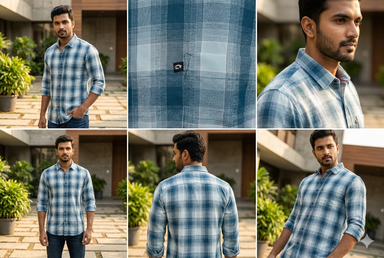 TEAL - WHITE PREMIUM CHECKERED SHIRT modern full sleeve wear(unisex)