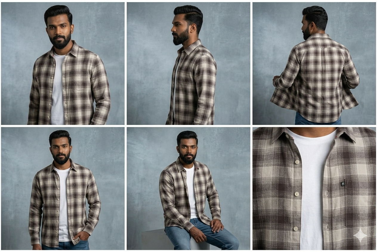 DRAK BROWN PREMIUM CHECKERED SHIRT modern full sleeve wear(unisex)