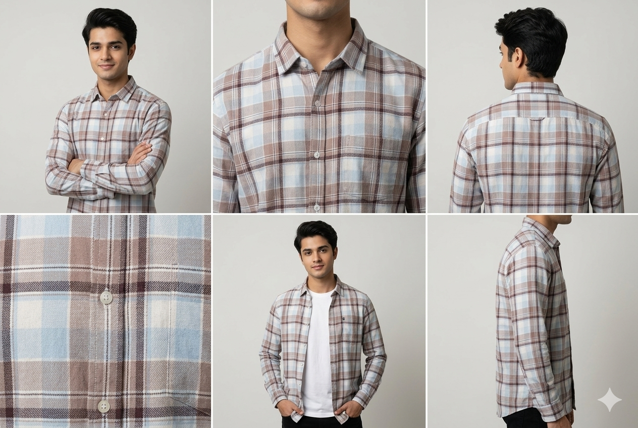 MAROON - COPPER TAN PREMIUM CHECKERED SHIRT modern full sleeve wear(unisex)