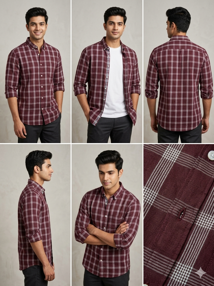 The Wine Lattice Madras Shirt