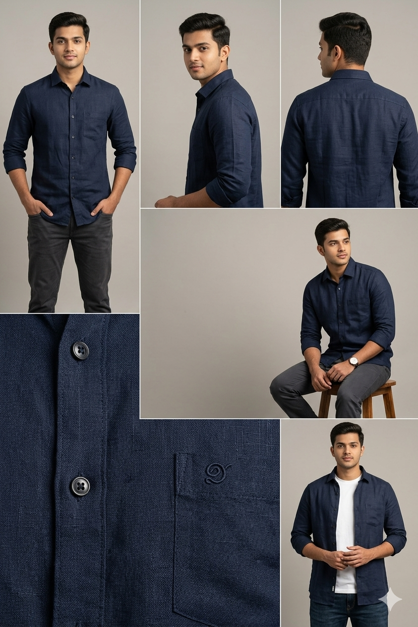 GOLDEN BROWN LINEN FULL SLEEVE SHIRT