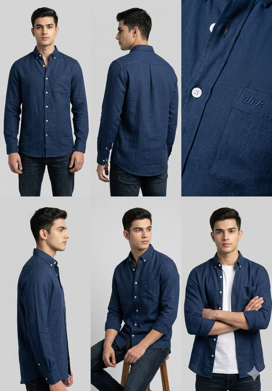 GOLDEN BROWN LINEN FULL SLEEVE SHIRT