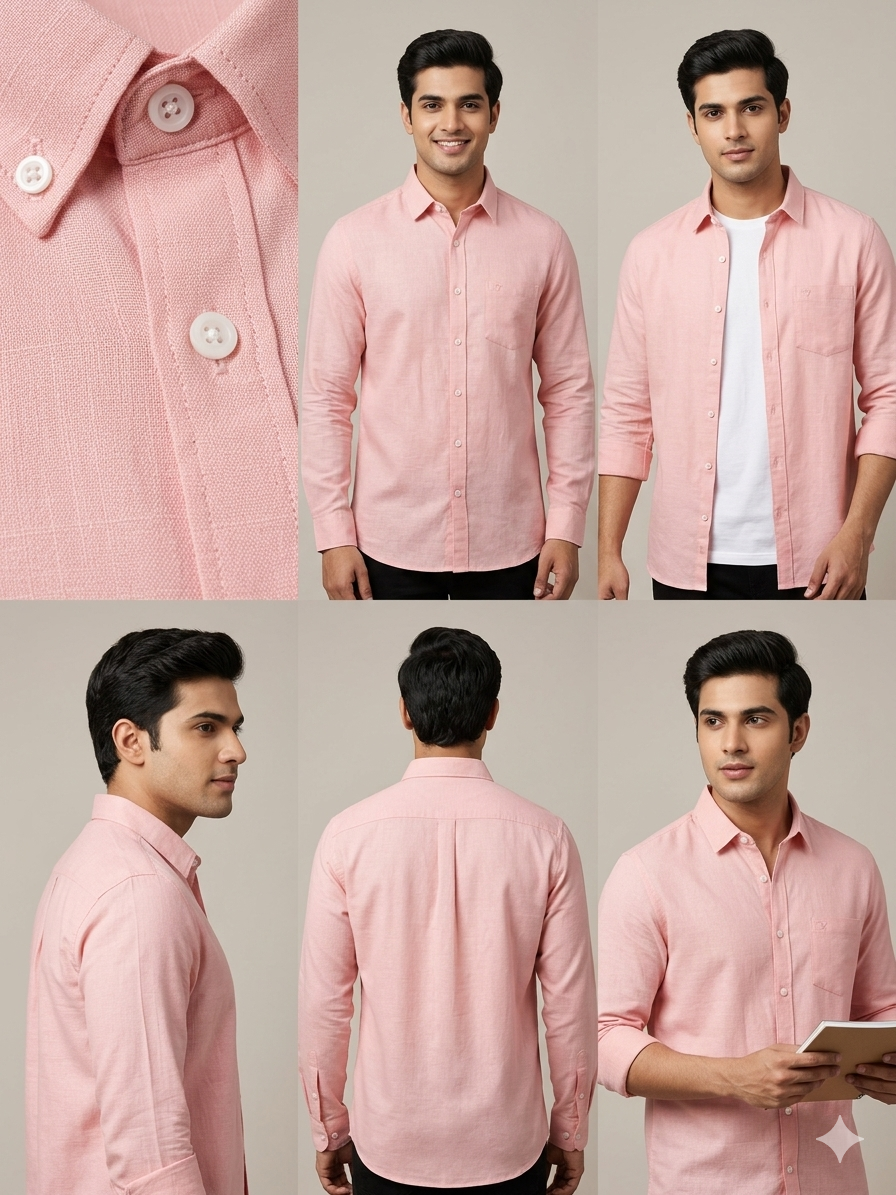 GOLDEN BROWN LINEN FULL SLEEVE SHIRT