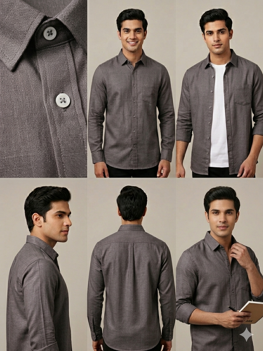 GOLDEN BROWN LINEN FULL SLEEVE SHIRT