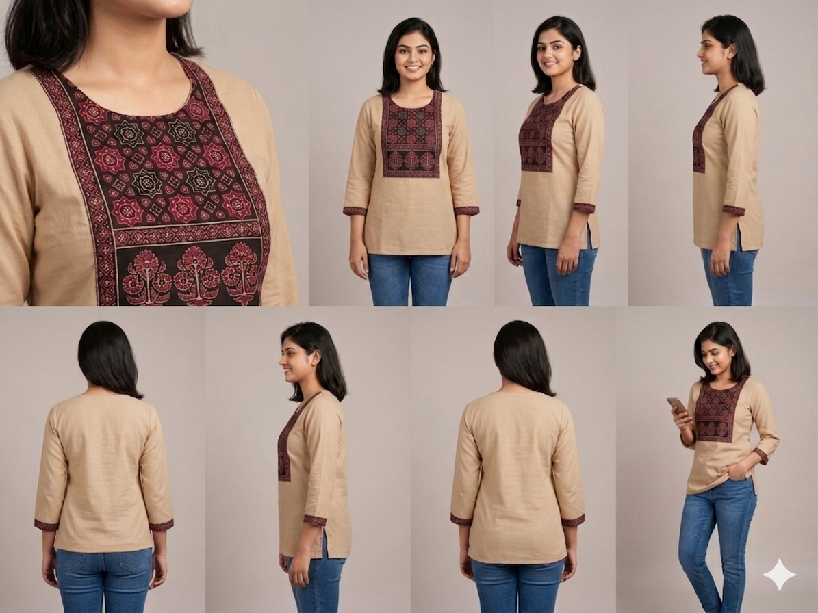 PINK STRAIGHT-CUT SHORT KURTI | MODERN CASUAL WITH ETHNIC TOUCH | LINEN-COTTON BLEND