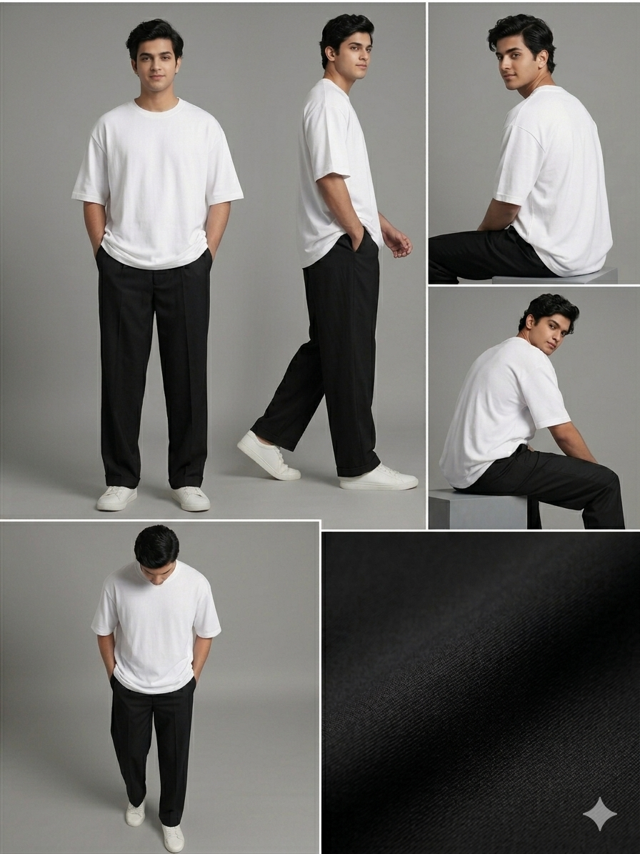 Light grey KOREAN BAGGY PANTS