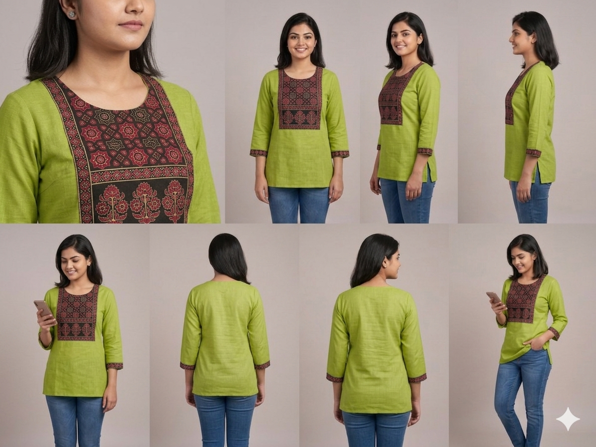 PINK STRAIGHT-CUT SHORT KURTI | MODERN CASUAL WITH ETHNIC TOUCH | LINEN-COTTON BLEND