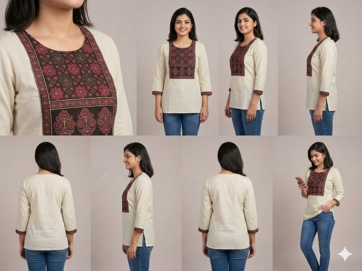 PINK STRAIGHT-CUT SHORT KURTI | MODERN CASUAL WITH ETHNIC TOUCH | LINEN-COTTON BLEND