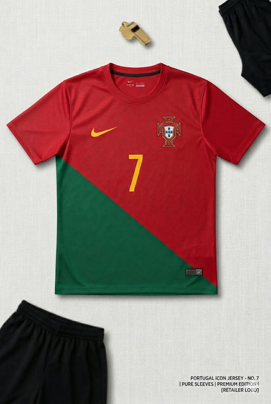 Premium Red Green Ronaldo sports jersey | Unisex | Breathable polyester