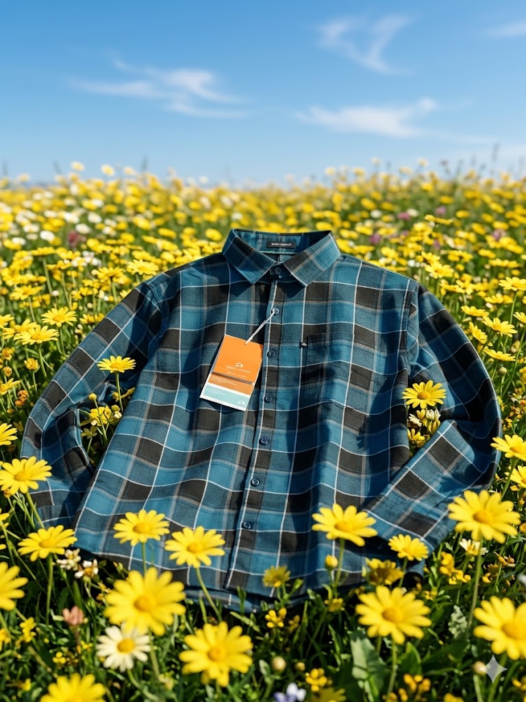 TEAL - BLACK PREMIUM CHECKERED SHIRT modern full sleeve wear(unisex)