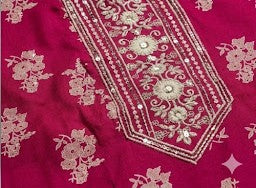PINK Straight-Cut Embroidered and Printed Kurta | COTTON