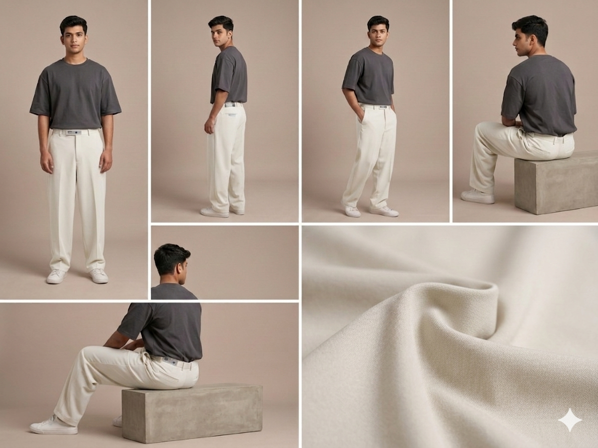 Light grey KOREAN BAGGY PANTS