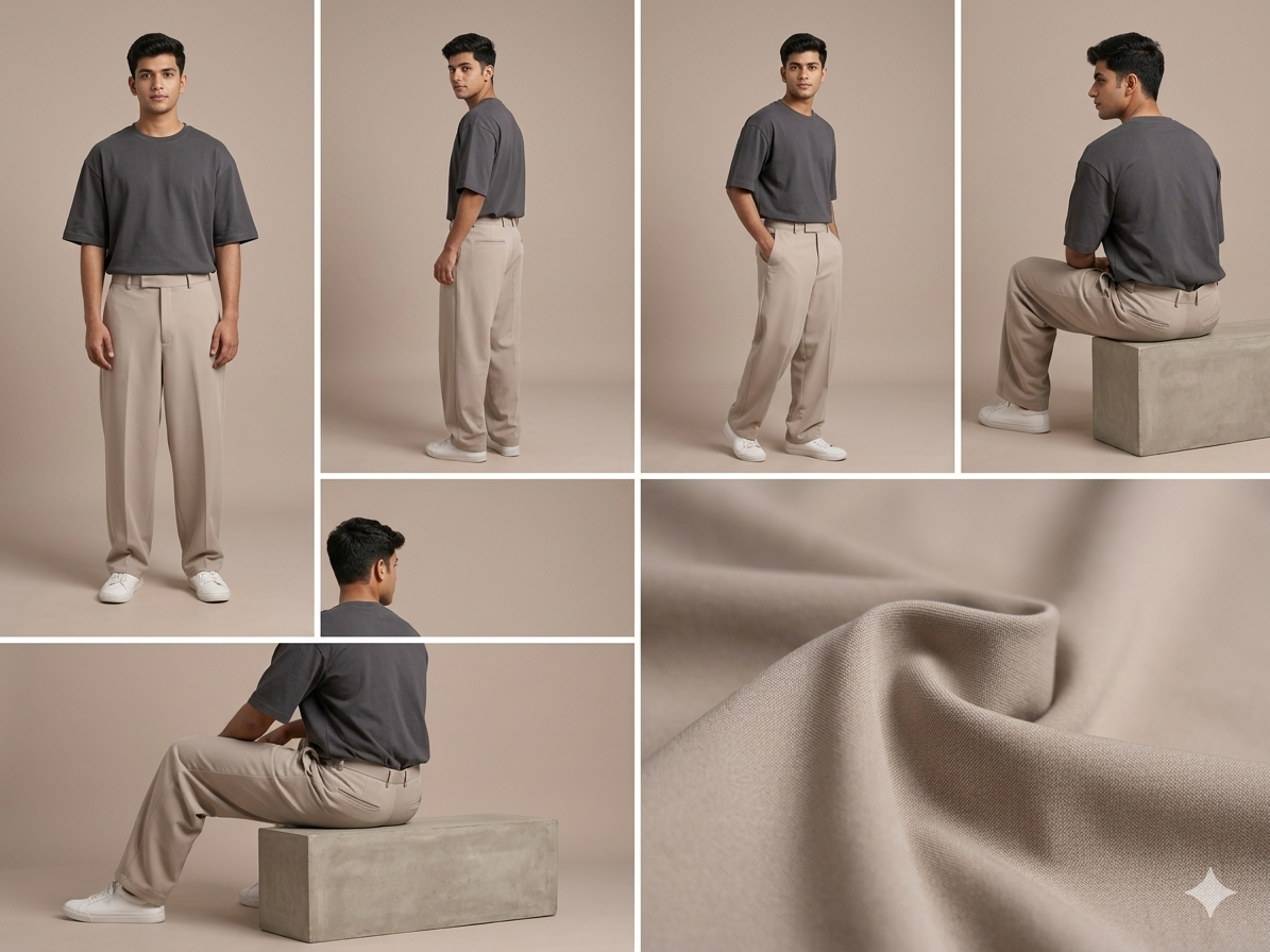 Light grey KOREAN BAGGY PANTS