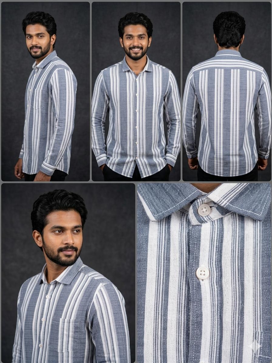 THE HORIZON STRIPE LINEN SHIRT WITH FULL SLEEVES