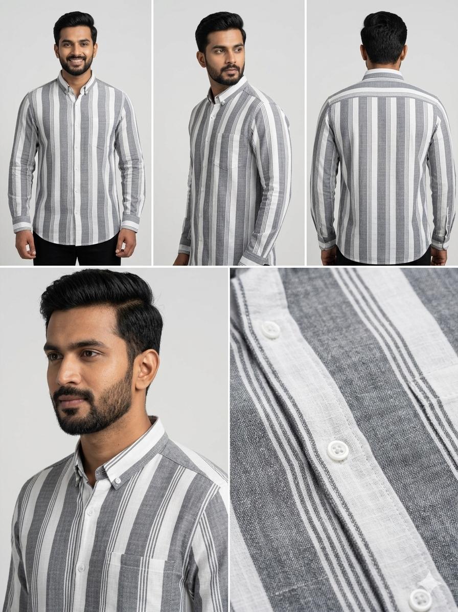 THE HORIZON STRIPE LINEN SHIRT WITH FULL SLEEVES