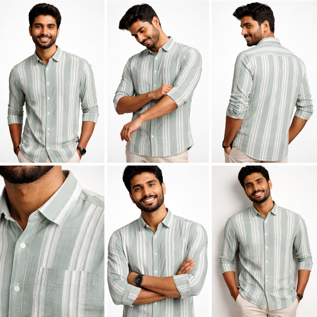 THE HORIZON STRIPE LINEN SHIRT WITH FULL SLEEVES