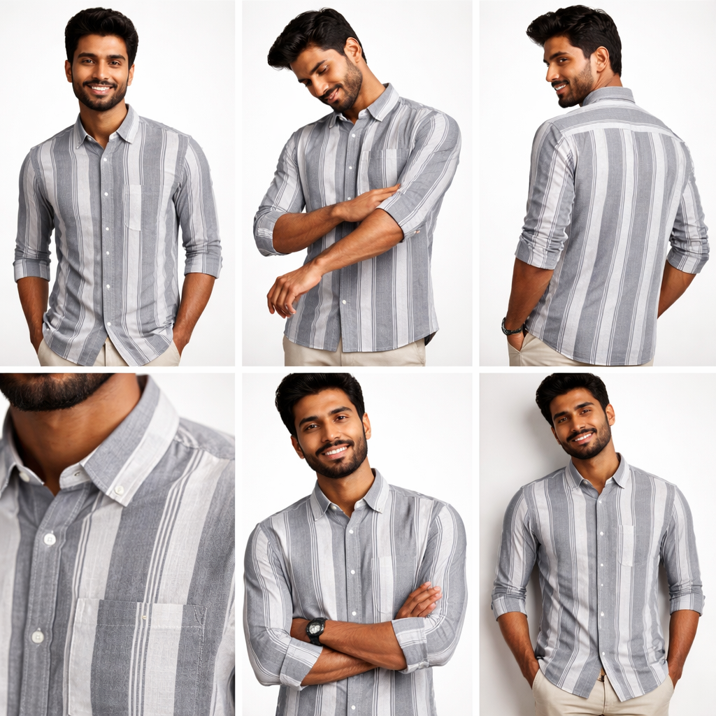 THE HORIZON STRIPE LINEN SHIRT WITH FULL SLEEVES