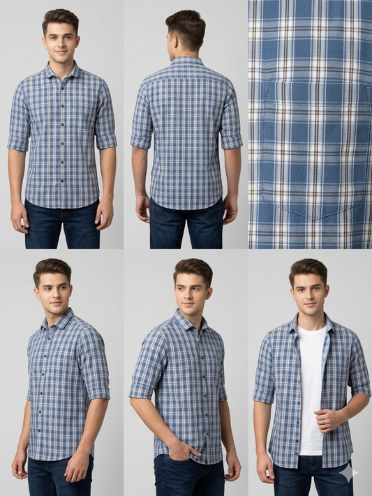 LIGHT BLUE THE URBAN CHECKS (PLAID) SERIES