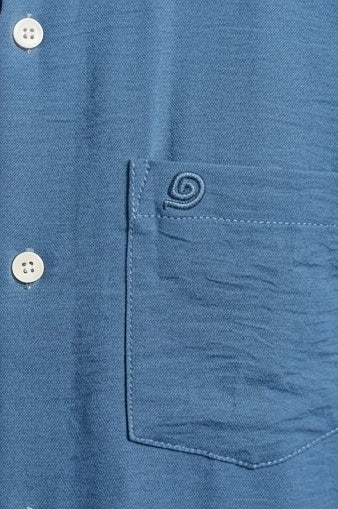 BLUE CRUSHED LINEN PREMIUM SHIRT FULL SLEEVES
