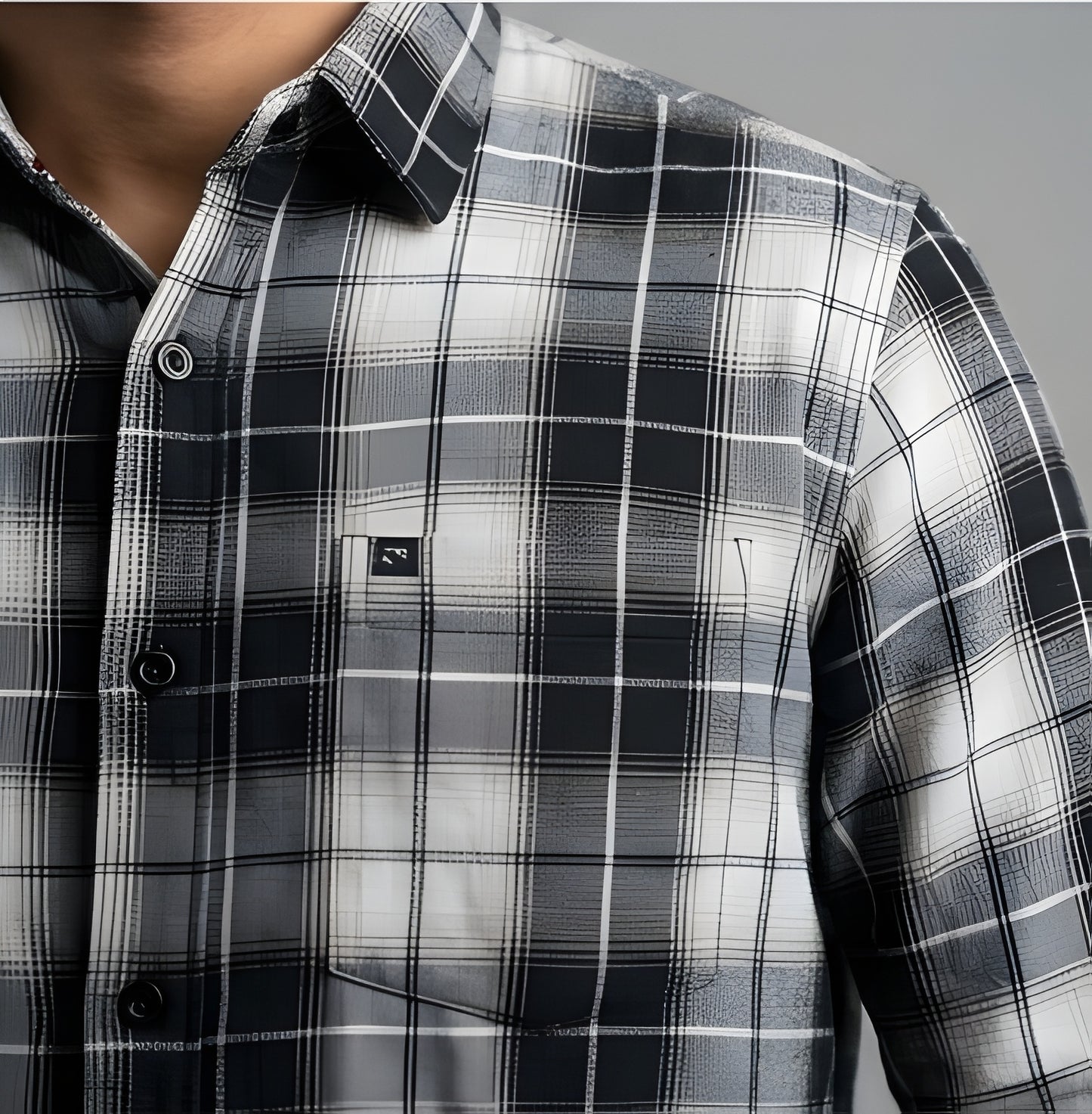 BLACK AND WHITE PREMIUM CHECKERED SHIRT modern full sleeve wear(unisex)
