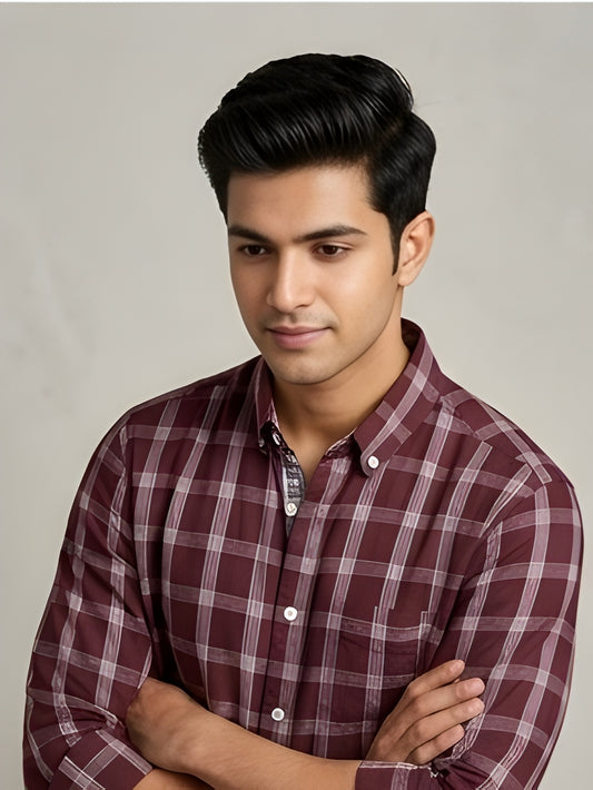 The Wine Lattice Madras Shirt