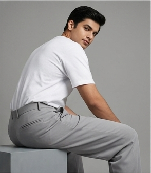 Light grey KOREAN BAGGY PANTS