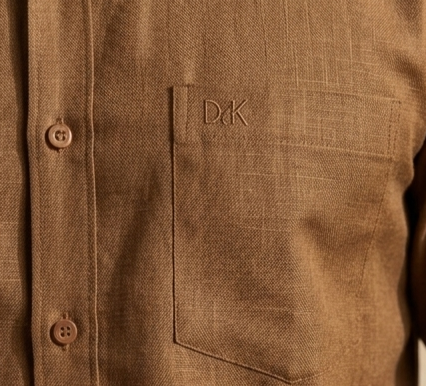 GOLDEN BROWN LINEN FULL SLEEVE SHIRT